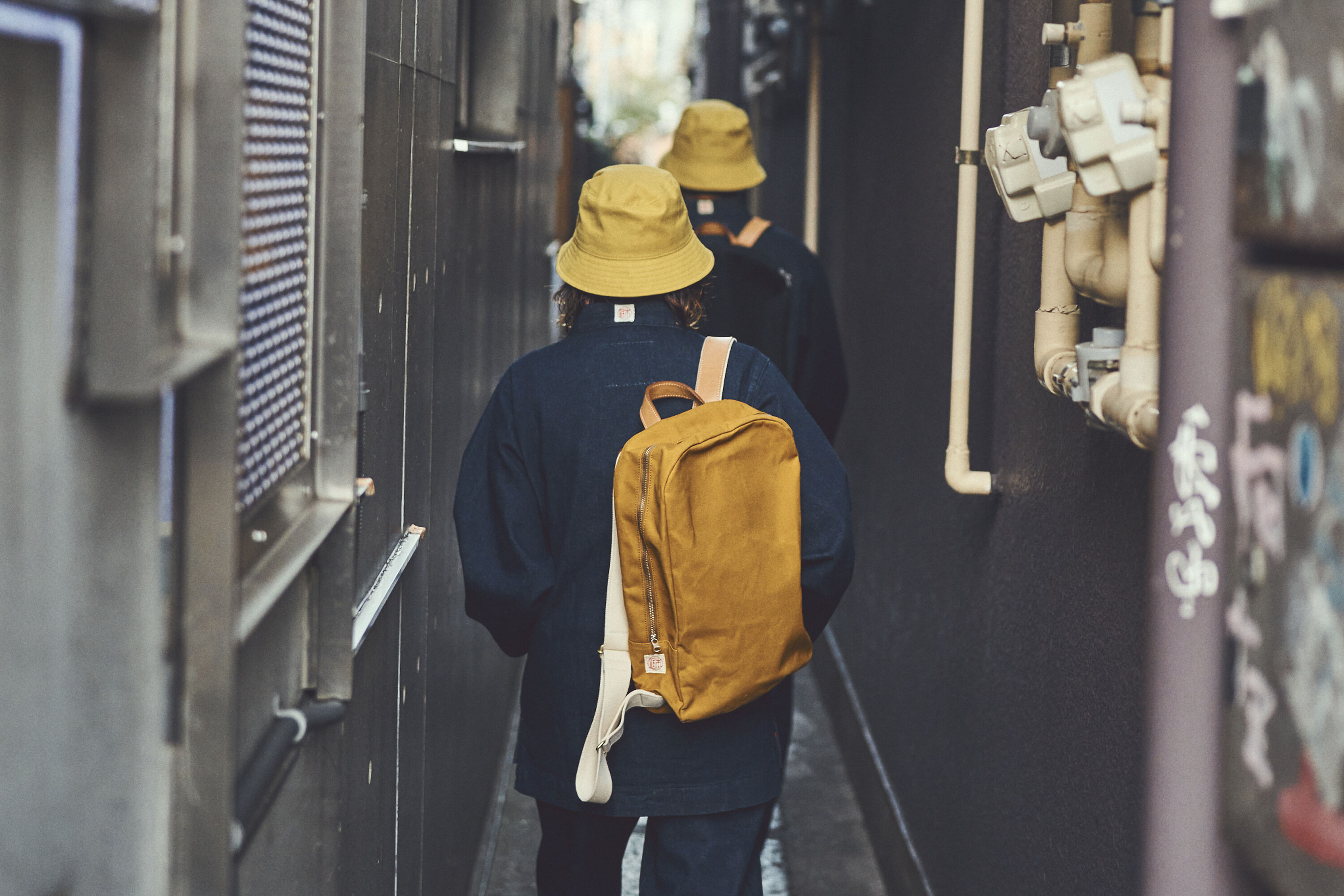 Nizyu Kano x Niwaki waxed canvas and leather rucksack